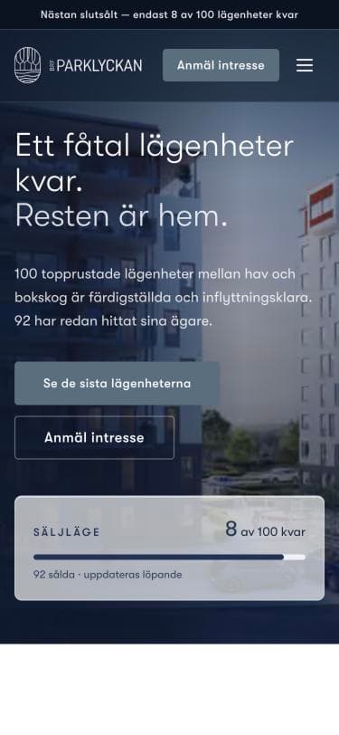 Parklyckan — hemsida byggd av PolarWeb